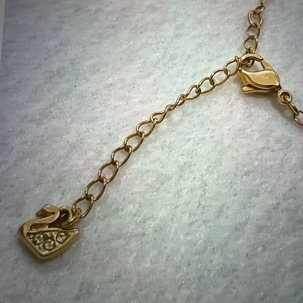 NEW Swarovski Delta V Necklace Rose Gold Crystal Pave 15" | 5140120 - Picture 6 of 7
